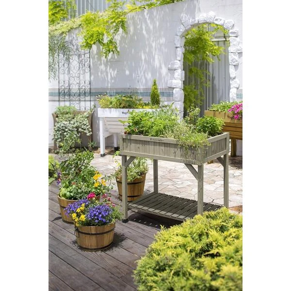 Vegtrug Kruidentafel 58 × 78 × 80 Cm - Grijs 3 Vegtrug Kruidentafel 58 × 78 × 80 Cm - Grijs - Afbeelding 3