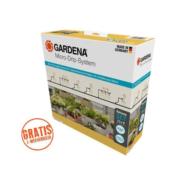 Gardena Micro-drip-bewatering Balkon Set - 15 Planten 1 Gardena Micro-drip-bewatering Balkon Set - 15 Planten