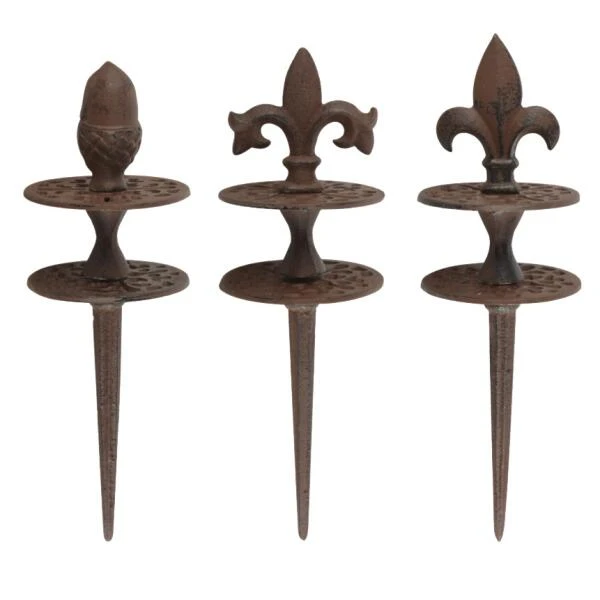 ESSCHERT DESIGN Tuinslanggeleiders Gietijzer - Set Van 3 Stuks 1 ESSCHERT DESIGN Tuinslanggeleiders Gietijzer - Set Van 3 Stuks